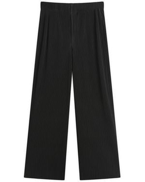 Homme Plissé Issey Miyake Homme Plisse Wide Leg Trousers - Black