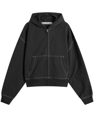 Acne Studios Foscar H U Zip Autograph Logo Zip Hoodie - Black