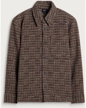 A.P.C. Baptiste Graphic Wool Overshirt - Brown