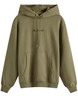 Maharishi Embroided Popover Hoodie - Green