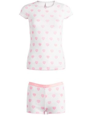 Skims Pointelle Baby T-Shirt & Short Set - White