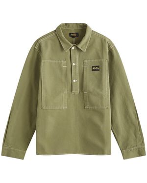 Stan Ray Cotton Corduroy Popover Painters Shirt - Green