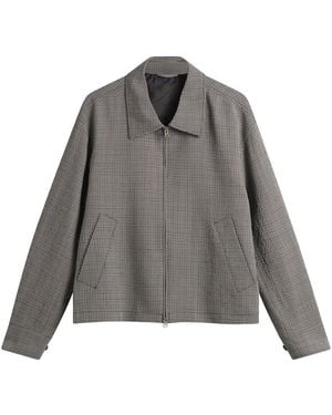 mfpen Check Cropped Mail Jacket - Gray