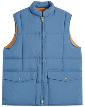 Beams Plus Nylon Oxford Down Vest - Blue