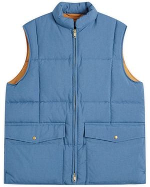 Beams Plus Nylon Oxford Down Vest - Blue