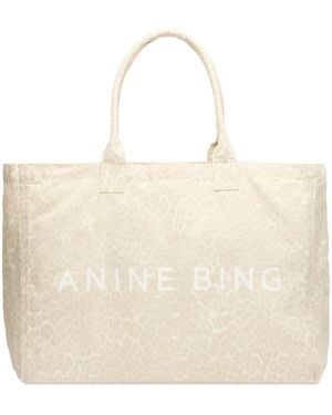 Anine Bing Leo Canvas Tote Bag - Natural