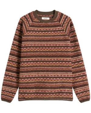 Kestin Junction Knitted Fairisle Sweatshirt - Brown