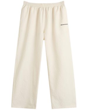 MKI Miyuki-Zoku Seersucker Wide Leg Trousers - Natural