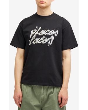 【関税込】◇PLACES+FACES◇P + F リフレクティブ ロゴ Tシャツ Places + Faces - Face Logo T-Shirt | HBX - Globally Curated