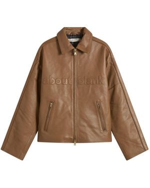 About Blank Leather Jacket - Brown