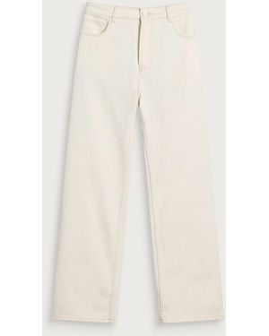 Ami Paris Off- Cotton Twill Large Fit Jeans - Natural