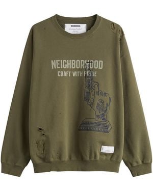 Neighborhood Embroidered Savage Sweatshirt - Green