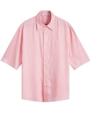 Acne Studios Sandrok Stripe As Short Sleeve Shirt - Pink