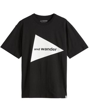 and wander Big Logo T-Shirt - Black