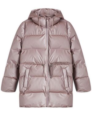 Rains Alta Long String Puffer Jacket - Brown