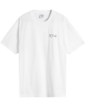 POLAR SKATE Happy Sad Fill Logo T-Shirt - White