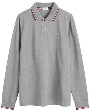 Moncler Long Sleeve Polo T-Shirt - Grey