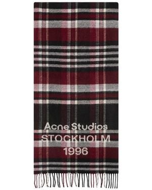 Acne Studios Venus Check Scarf - Red