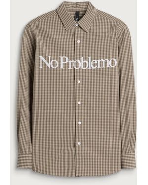 No Problemo Poplin Ls Shirt - Brown