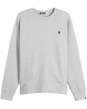 A Bathing Ape One Point Crew Neck Sweatshirt - Grey