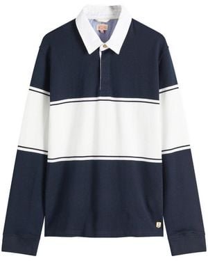 Armor Lux Wide Stripe Rugby Shirt - Blue