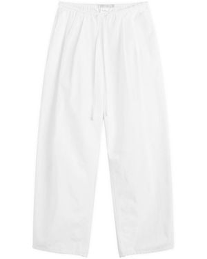 NOTHING WRITTEN Lazy Cotton Drawstring Trousers - White