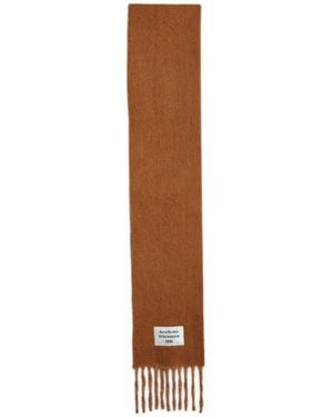 Acne Studios Alpaca Wool Fringed Oversized Scarf - Brown