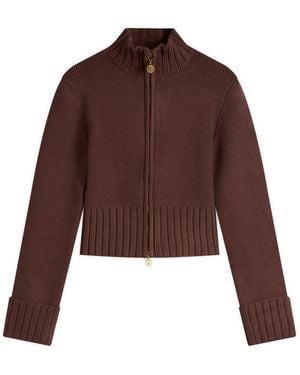 House Of Sunny Chunky Rib Peggy Cardigan - Brown
