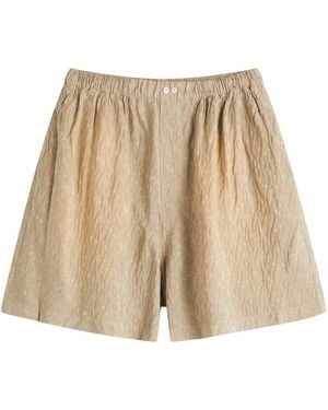 Acne Studios Tonal Monogram Jacquard Shorts - Natural