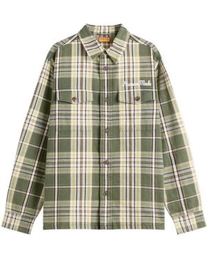 Human Made Heart Patch Check Shirt - Green