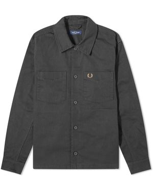 Fred Perry Herringbone Overshirt - Grey