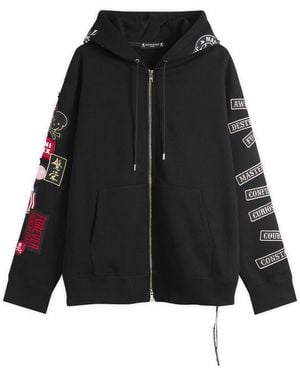 MASTERMIND WORLD Multi Patched Zip-Up Hoodie - Black
