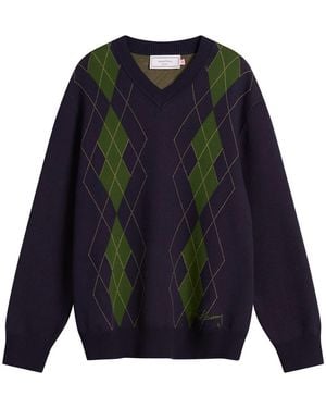 House Of Sunny Argyle Jumper - Blue