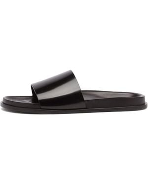 Saint Laurent Leather Slide - Black
