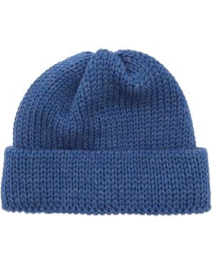 Universal Works British Wool Short Watch Cap - Blue