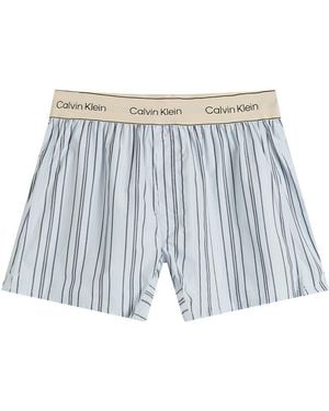 Calvin Klein Heritage Cotton Poplin Sleep Short - Blue