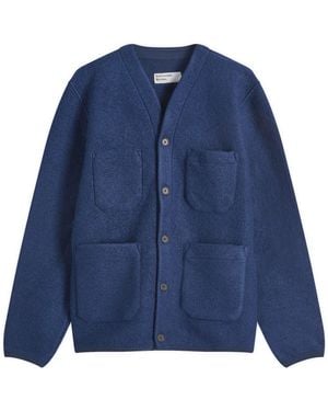 Universal Works Wool Fleece Cardigan - Blue