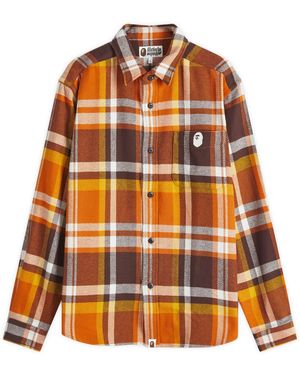 A Bathing Ape Checked Overshirt - Orange