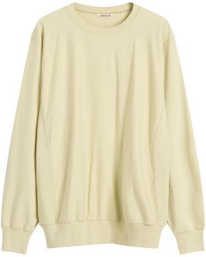 AURALEE Elastic High Gauge Sweat Half Zip P/O in Purple for AURALEE Elastic High Gauge Sweat Half Zip P/O in Purple for