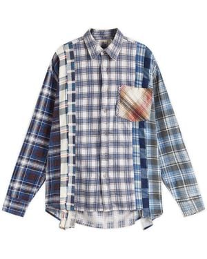 Needles Rebuild 7 Cuts Flannel Shirt - Blue