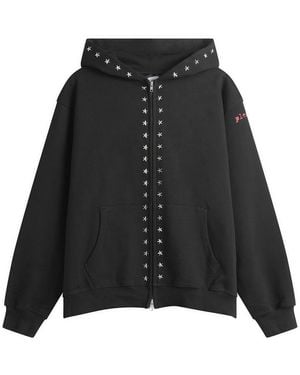 Pleasures X Zero Dane Studded Hoodie - Black