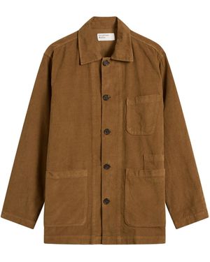 Universal Works Fine Cord Bakers Overshirt - Brown
