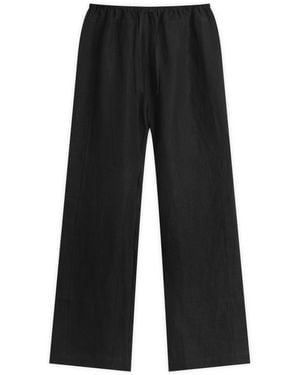 Deiji Studios Double Waist Linen Trousers - Black