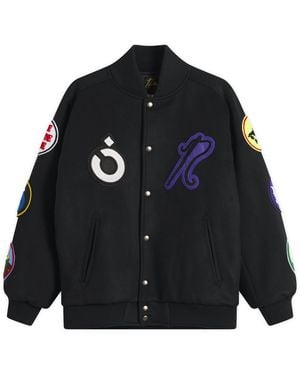 Nomarythm Textile X Needles Patch Varsity Jacket - Black