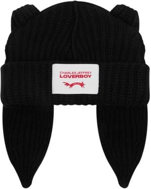Charles Jeffrey Chunky Rabbit Beanie - Black
