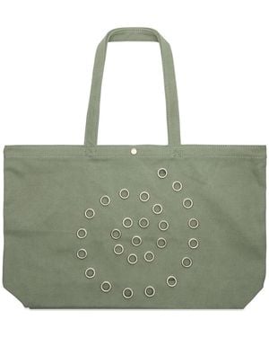 Damson Madder Raine Swirly Eyelet Tote Bag - Green