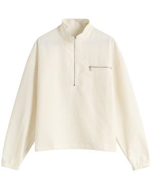 MKI Miyuki-Zoku Seersucker Quarter Zip - Natural