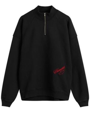 Willy Chavarria Bravo Quarter Zip - Black