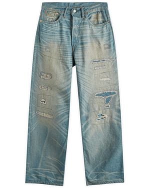 RRL Vintage 5 Pocket Selvedge Relaxed Fit Jeans - Blue