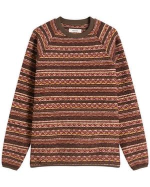 Kestin Junction Knitted Fairisle Sweatshirt - Brown